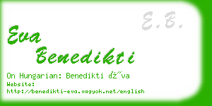 eva benedikti business card